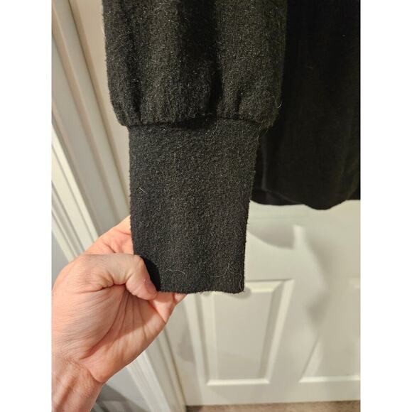 Maeve Anthropologie Black Cowl Neck‎ Balloon Sleeve Sweater Top XS Cozy Minimal - Picture 5 of 6
